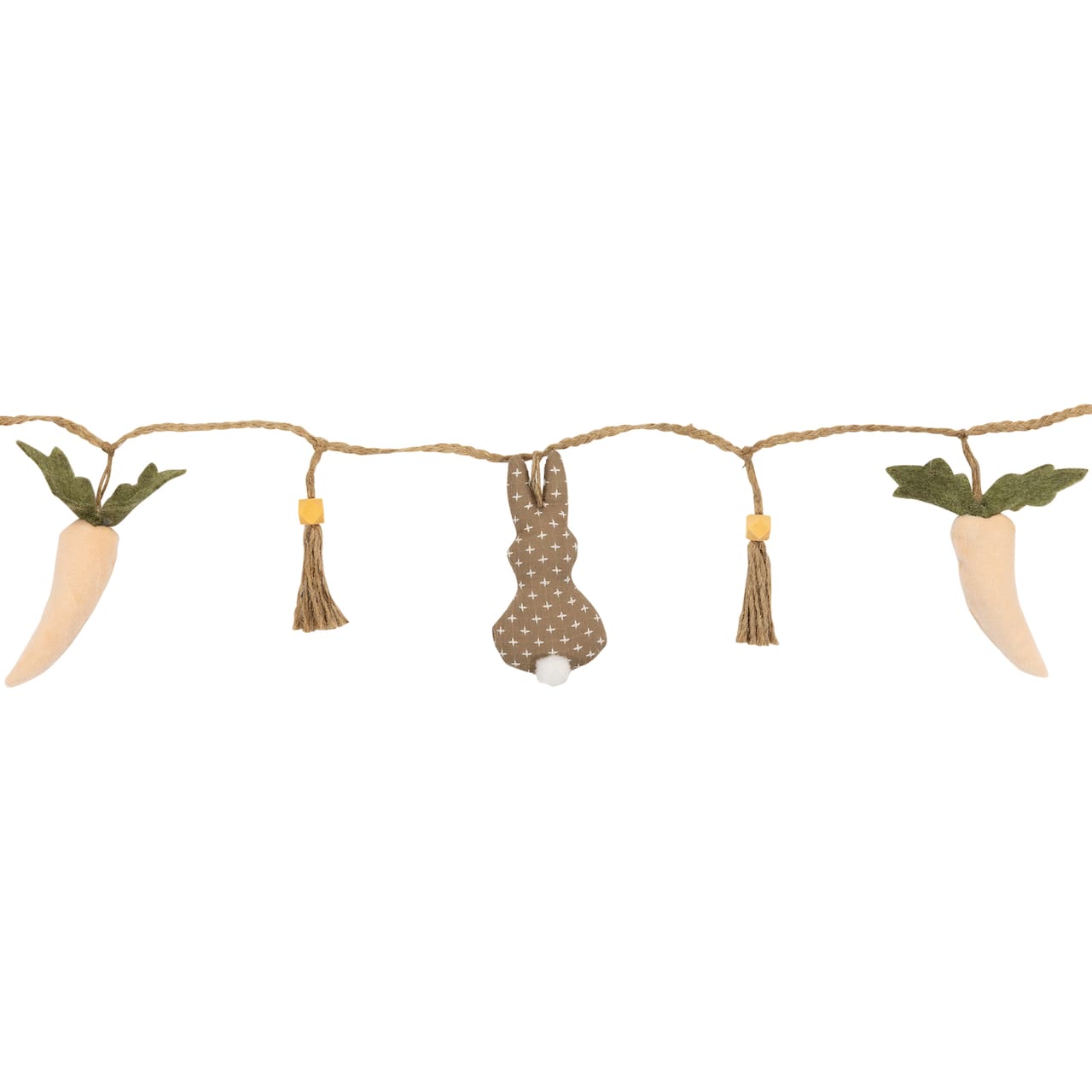 4ft. Beige & White Carrot & Plush Easter Bunny Garland